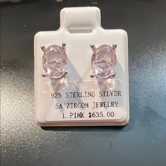Sterling Silver light Pink Zirconia Earrings